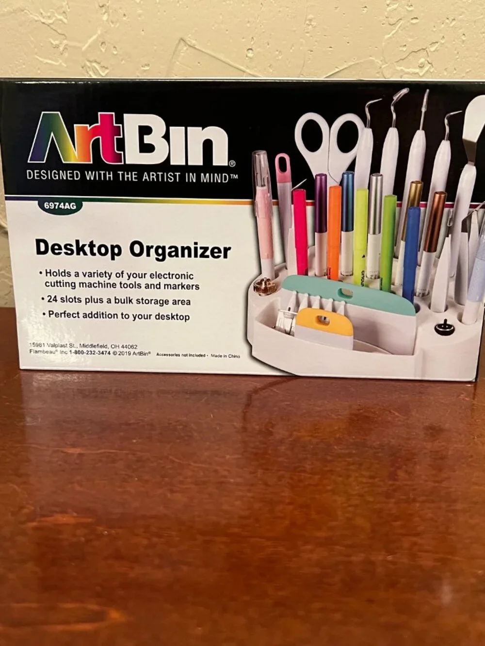 ArtBin 6974AG Desktop Accessory Storage with 24 Slots, Art & Craft Organizer